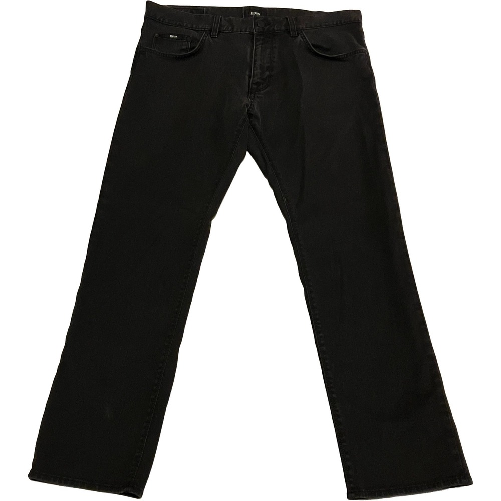 BOSS Hugo Boss Maine1 Men's Jeans 36x30 Black Stretch Denim Regular Fit
